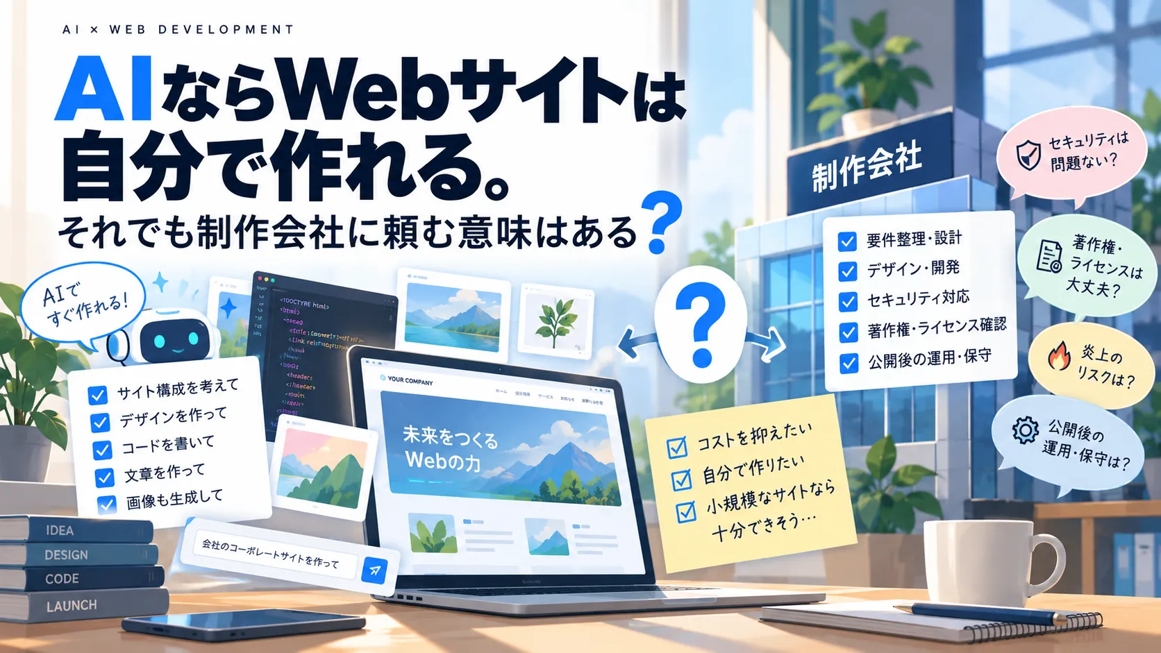 AIならWebサイトは自分で作れる。それでも制作会社に頼む意味はある?のアイキャッチ